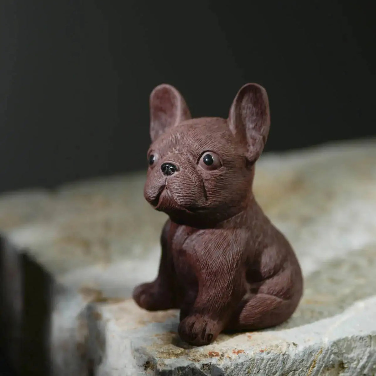 Zisha Tea Pet Dog Small Ornament Zodiac Puppy Bulldog Starling Wealth-enhancing French Bulldog Tea Play Sculpture Quake