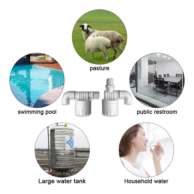 ABS Plastic Floating Ball Valves Easy Installation Automatic Replenishing Water Level Control Valve Quake