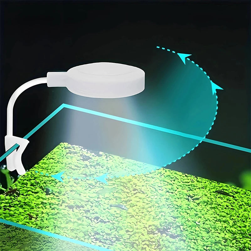 Aquarium Light With Adapter LED Clip On Fish Tank Light, Small Full Spectrum USB Light 360° Rotation Lighting Quake
