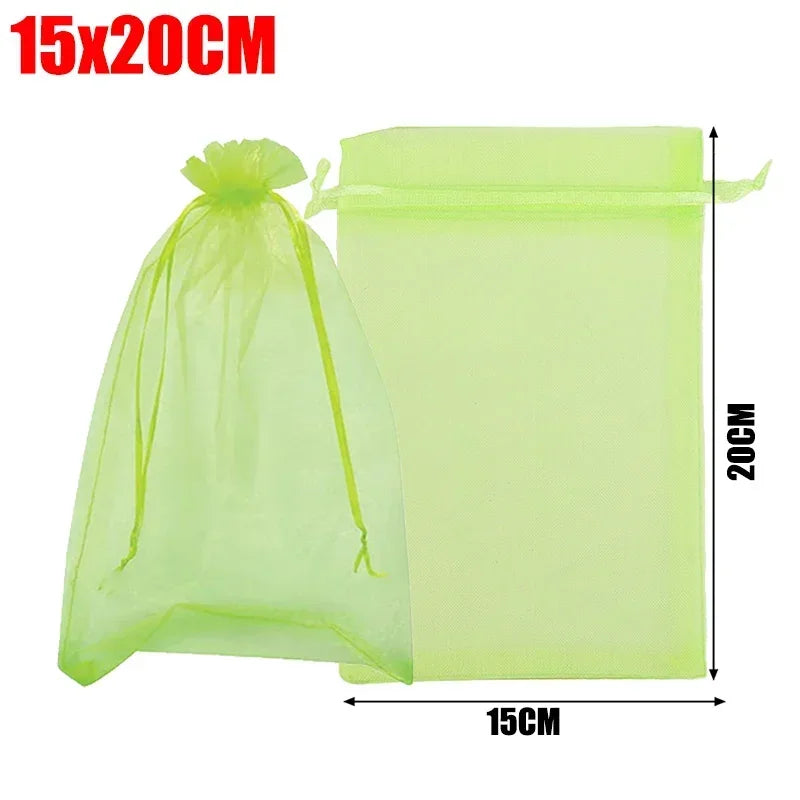 Fruit Protection Mesh Bags Reusable Insect Proof Drawstring Bags Pest Barrier Covers for Fruit Trees Plants Home Garden Supplies Quake 15x20cm 100PCS