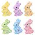 12/6PCS Easter Colorful Foam Sequins Rabbit Mini Bunny Ornament DIY Festive Home Party Decor Happy Easter Decoration Supplies Quake Style B 6PCS
