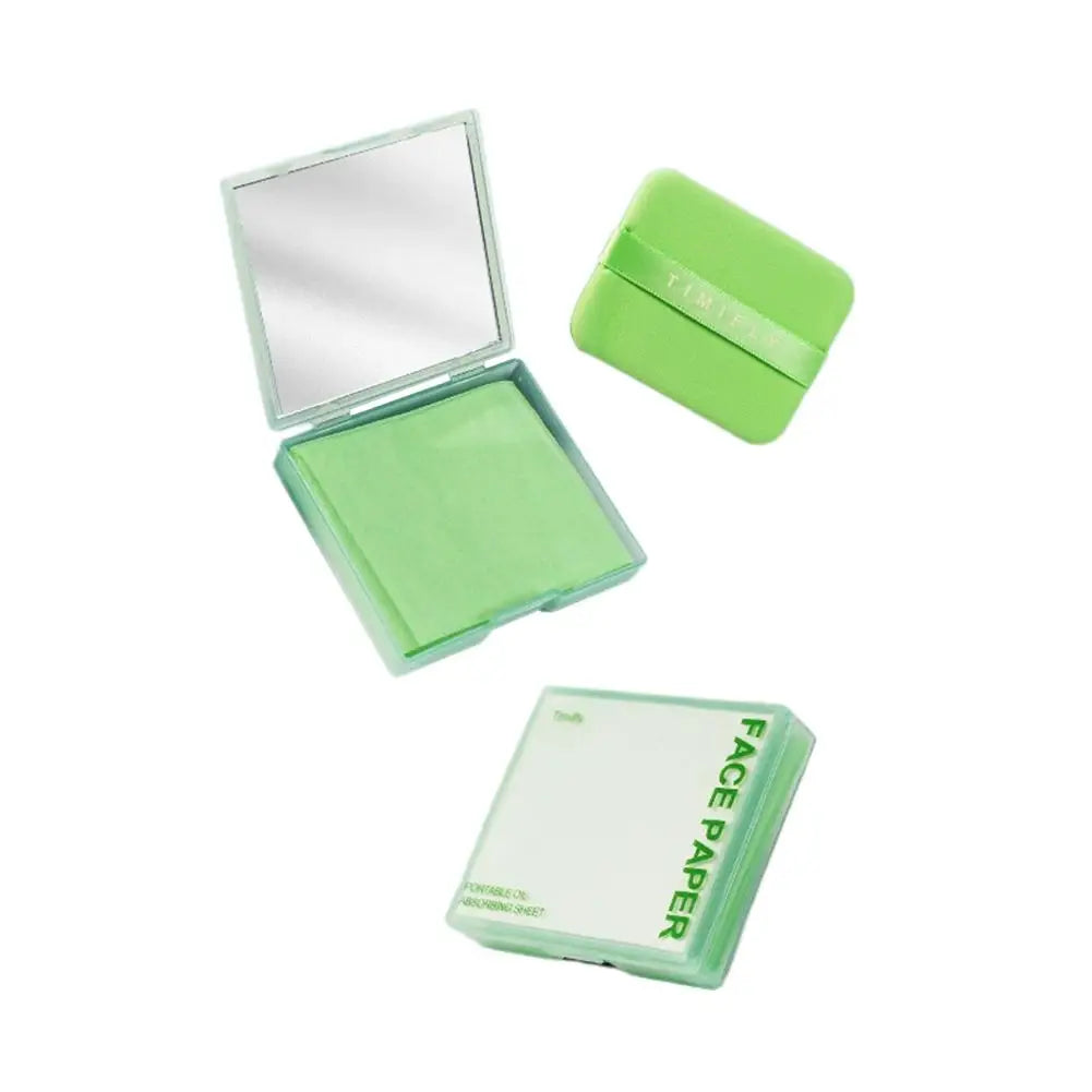 Oil Blotting Sheets for Face, Face Blotting Sheets for Oily Skin with Mirror & Makeup Puff, Oily Skin Blotting Paper for Women Quake A