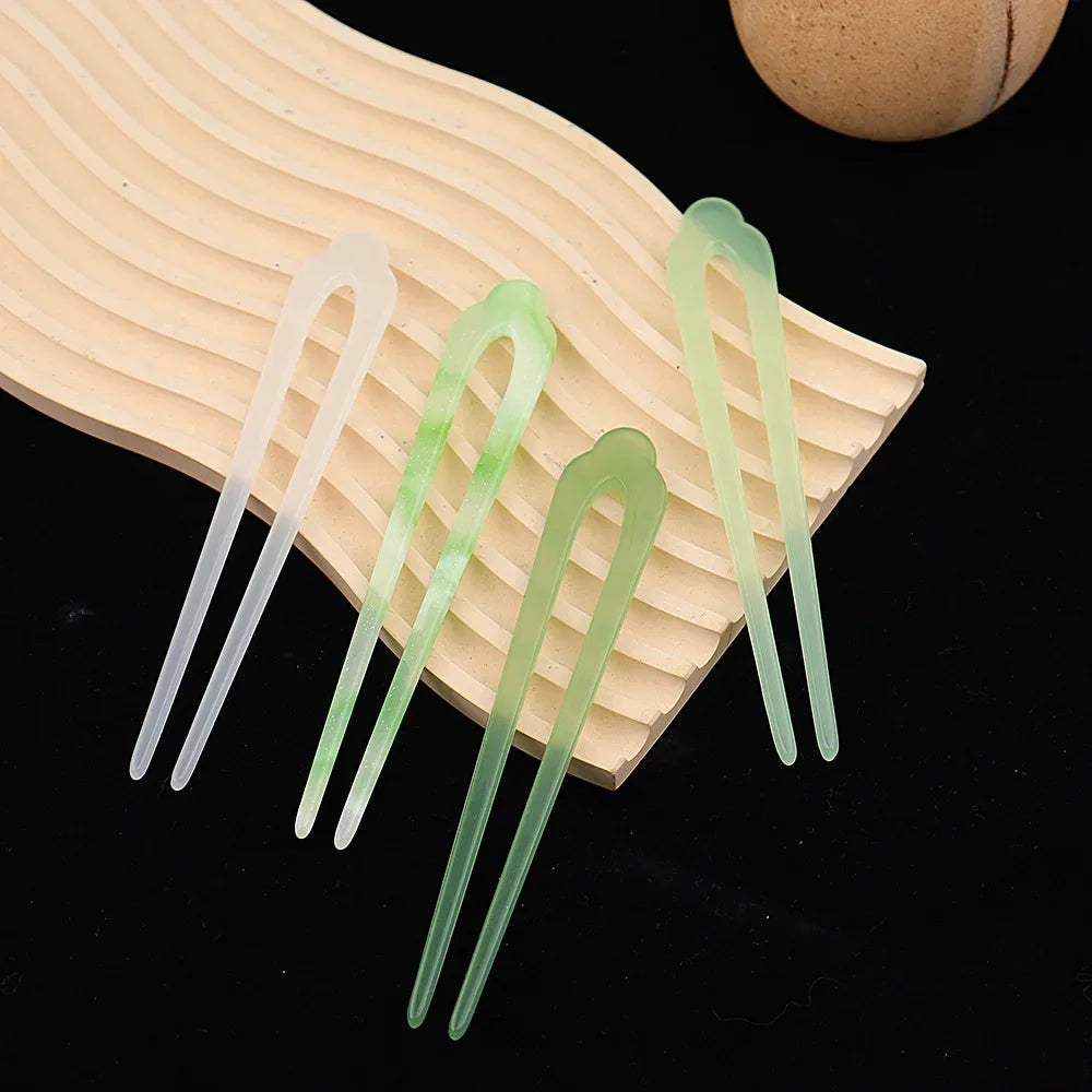 Simple Transparent Hairpin Chopstick Vintage Elegant Hair Stick Ancient Style Ornament Pan Hair Headdress Hair Style Accessories Quake