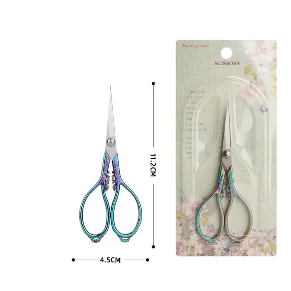 Vintage Detail Tailor Scissors Precision Embroidery Pointed Scissors Stainless Steel Office Supplies Sewing Scissors Quake 3