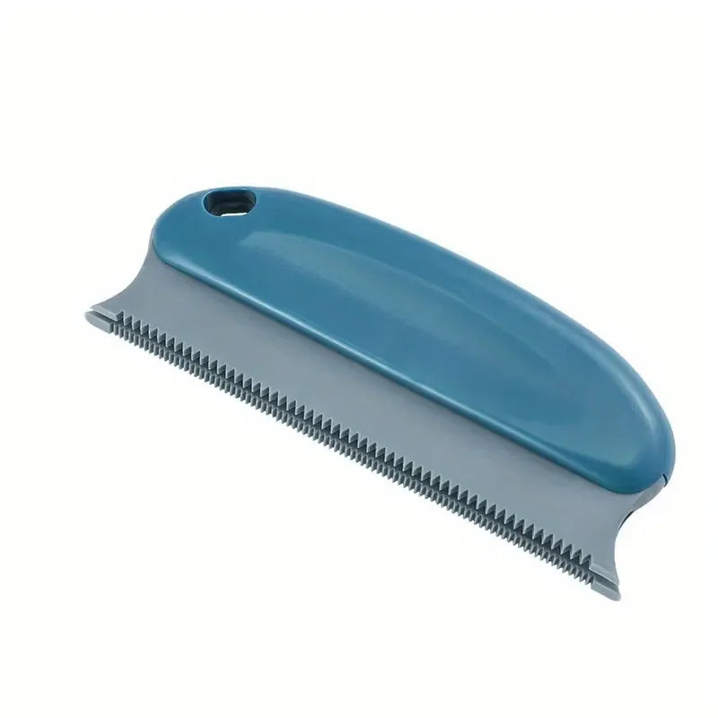 Household Manual Lint Scraper Brush Clothes Sofa Pet Hair Remover Portable Fabric Fur Dust Cleaning Grooming Comb Quake Dark Blue