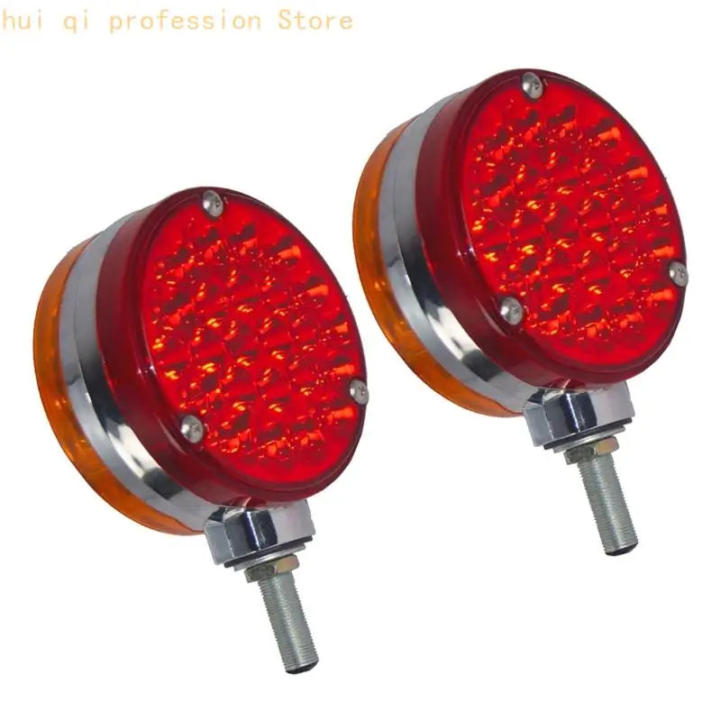 Red Round LED Visibility Fog Light with Two Sided Lens, Mounting Post for Car Motorcycle Bumper Lighting H8WE Quake 2 PCS CN