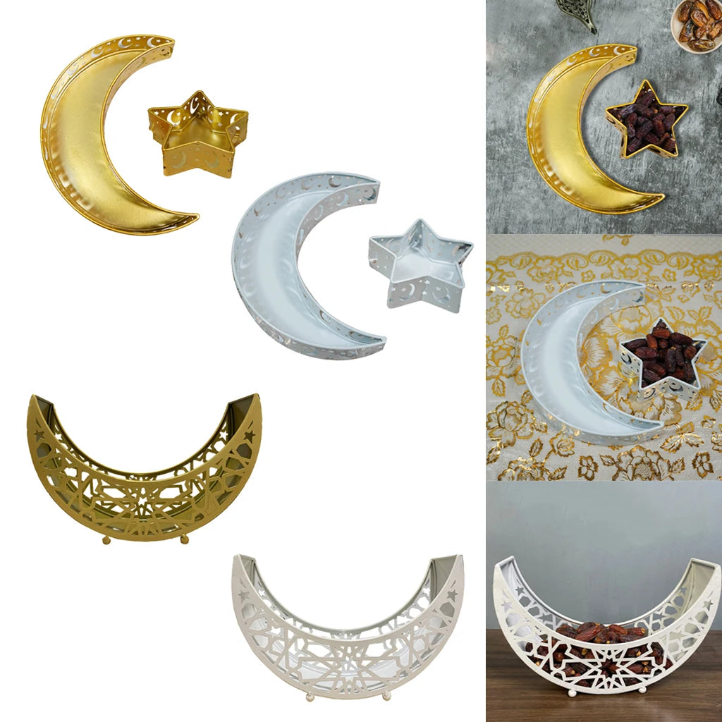 Elegant Moon Design Serving Tray for Ramadan and Eid Celebrations Quake