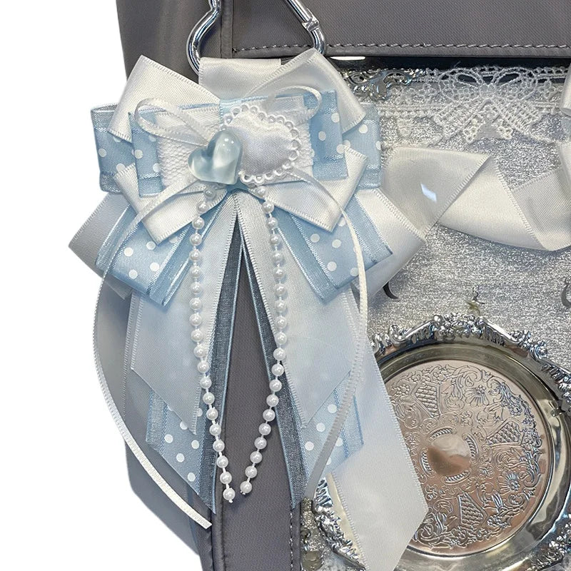 1pc Multi Functional Ribbon Bow Pendant Backpack Decoration Sweet Lolita Style Fashion Luggage Accessories Quake