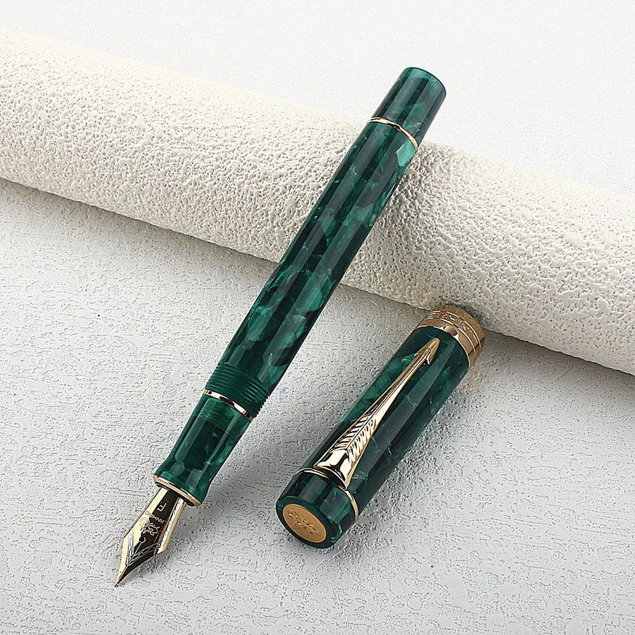 Jinhao 100 Resin Deep Sea Green Arrow Clip Fountain Pen Stationery Pen Gifts Students Pens Business Writing Office Tool Quake