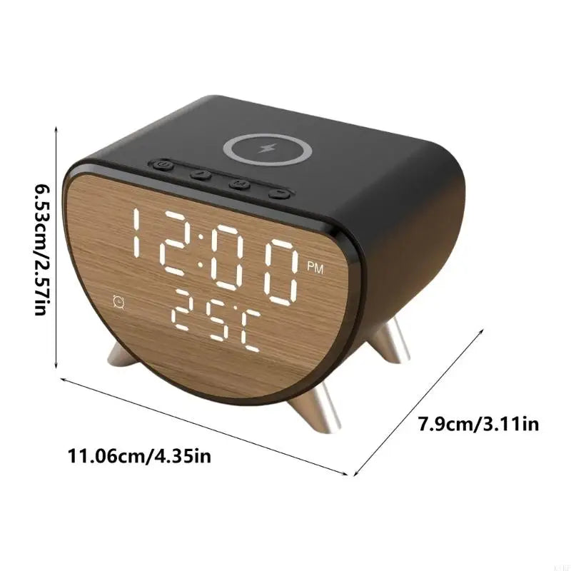 Desktop Wireless Charging Alarm Clock with LED Screen, Alarm Function and Temperature Reading for Daily K1KF Quake