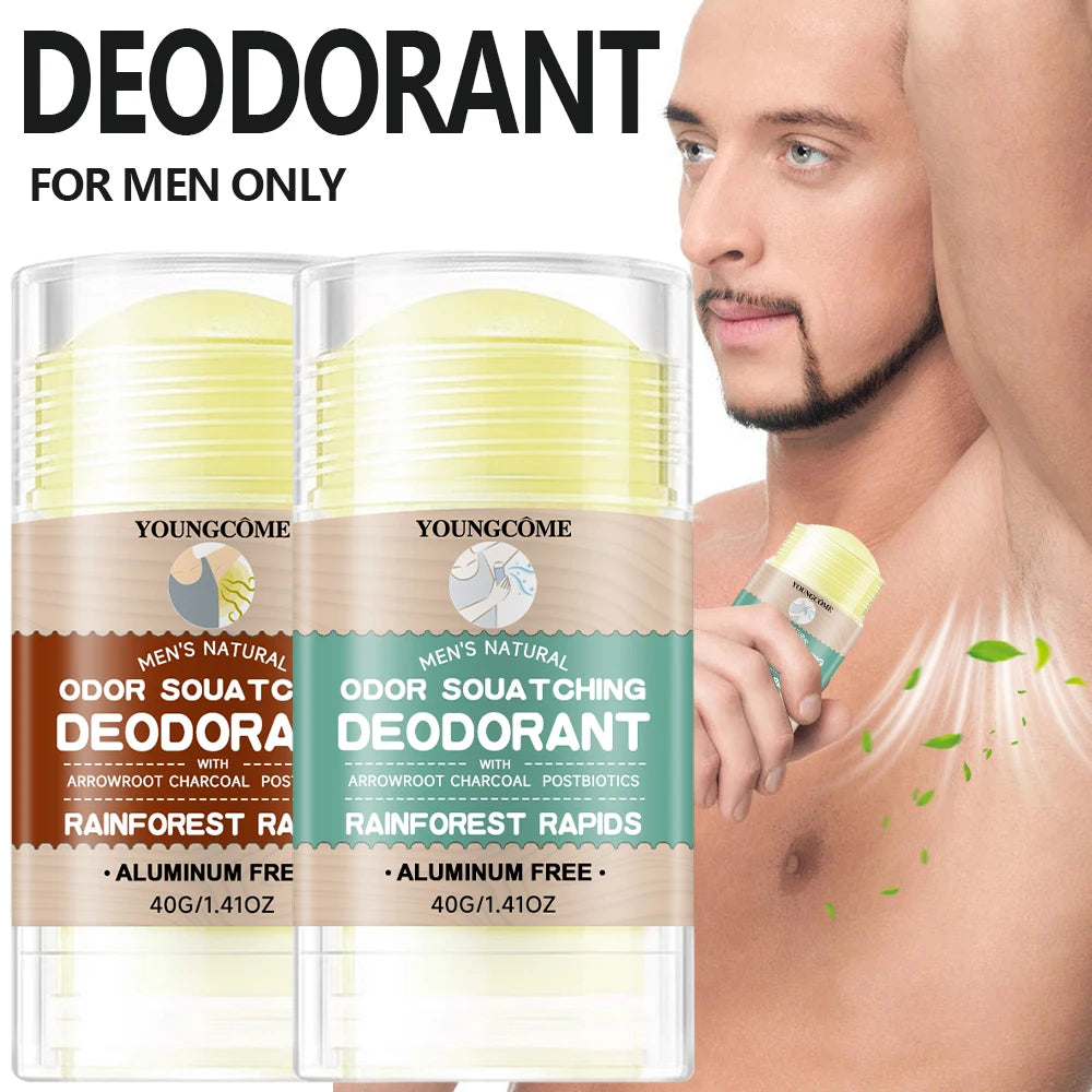 Men's Natural Deodorant Stick Anti Sweat Keep Dry Lasting Fragrance Remove Armpit Odor Underarm Refresh Stick Fade Body Odor Quake