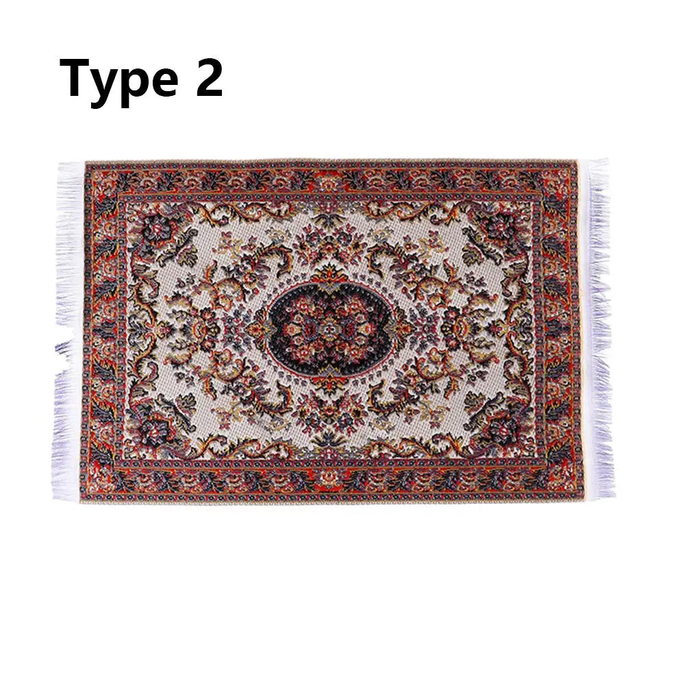 Toy Playing House Turkish Style Floor Coverings Miniature Weaving Rug Accessories Dollhouse Carpet Quake type 2