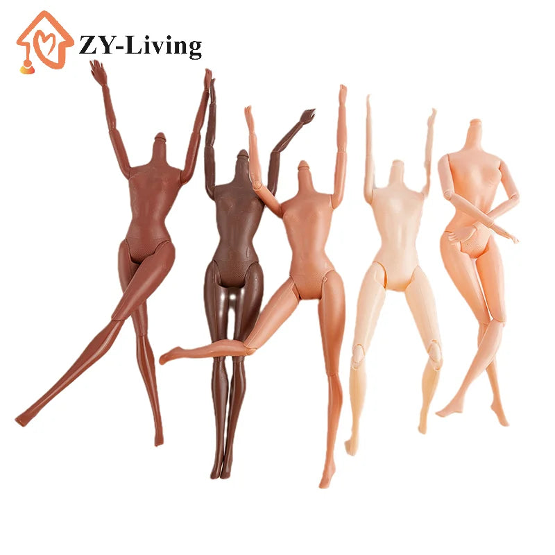 1Pc 11 Movable Joints 26/27cm African Doll Nude Body Brown Black Skin Doll Body Skin Children's Pretty Girl Toy Gift Quake