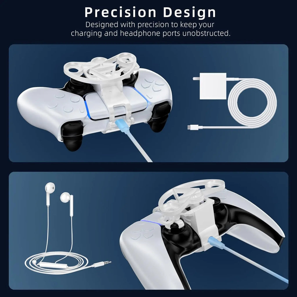 Mini Steering Wheel for PS5 Controller,Racing Game Accessory Compatible with PS5 & PS5 Slim Quake