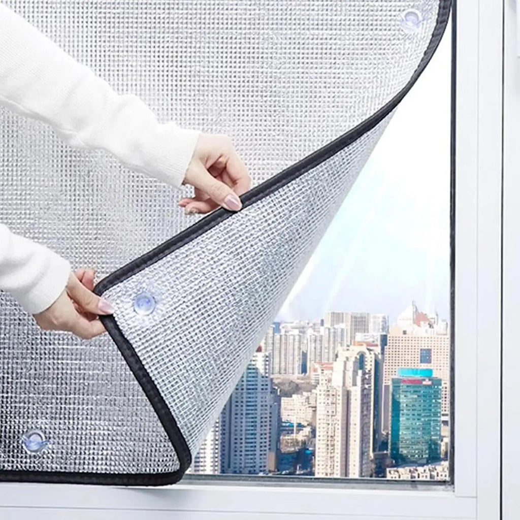 Sun Blocking Window Film with Suction Cups 100x50cm Reusable Cover Heat Blocking Window Film for Home Bedroom Glass Car Quake