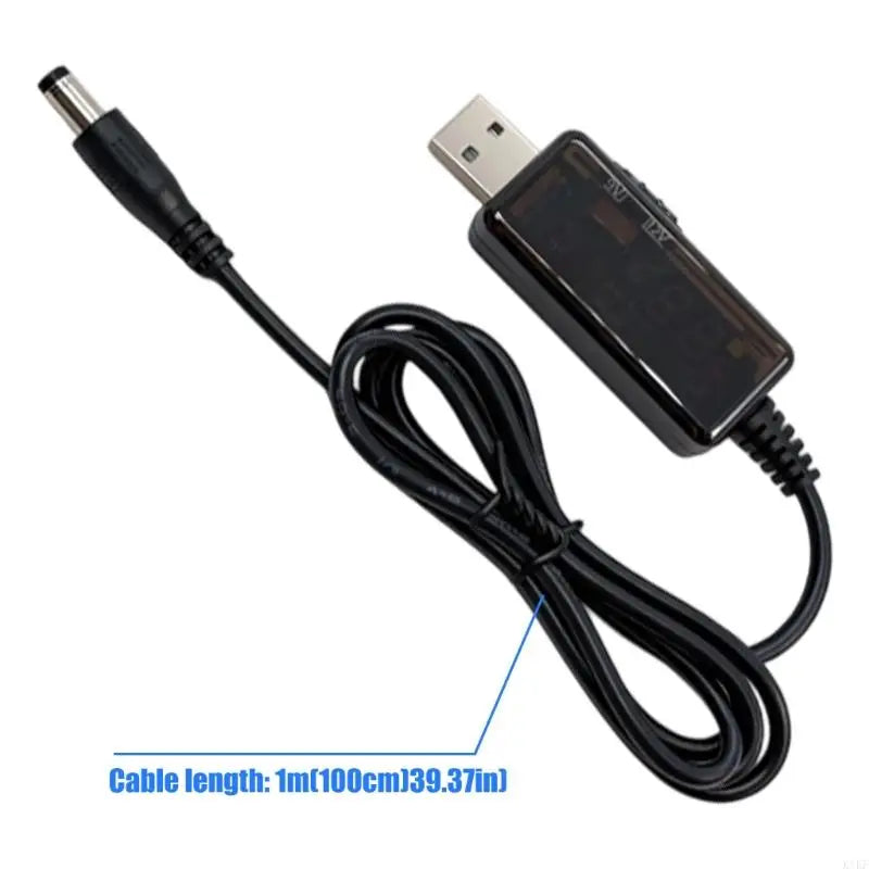 Adjustable DC5V to USB9V 12V Converter Cable for Small Electronics, LED Lights, Daily Backup, Desk, Travel, and Home K1KF Quake