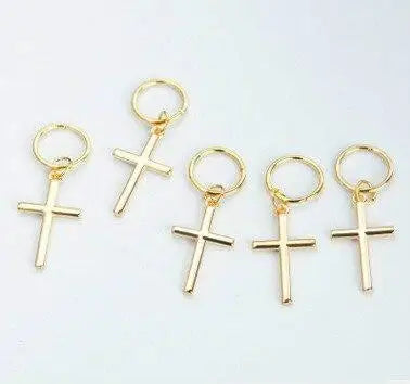 5-Piece Dreadlock Hair Beads – Gold Silver Shell Star Moon Rings