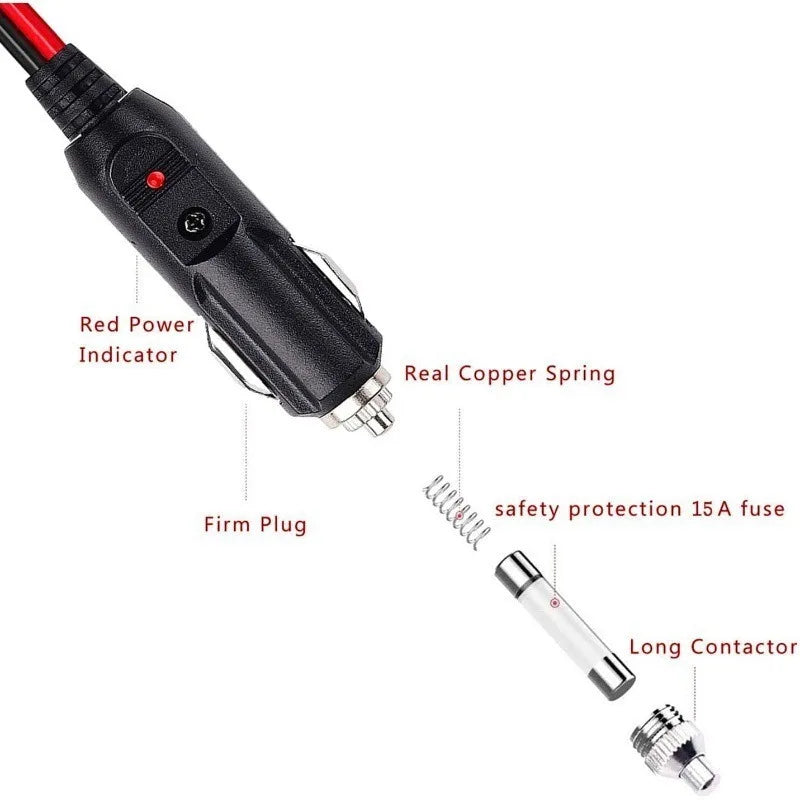 XT60I/90 to Cigarette Lighter Male Plug Conversion Wire 12AWG Heavy Duty Power Cable for Car RV Portable Power Station Charging Quake