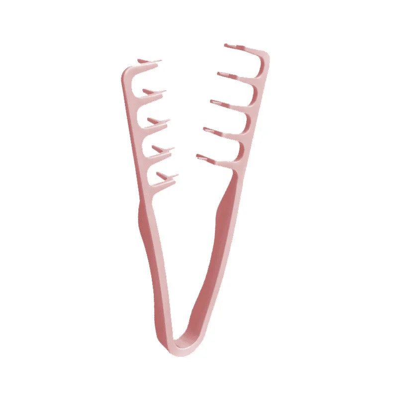 Wide Tooth Fluffy Hair Comb Textured Styling Comb Hair Roots Volumizing Hairbrush Korean Seam Covering Hair Styling Comb for Men Quake pink