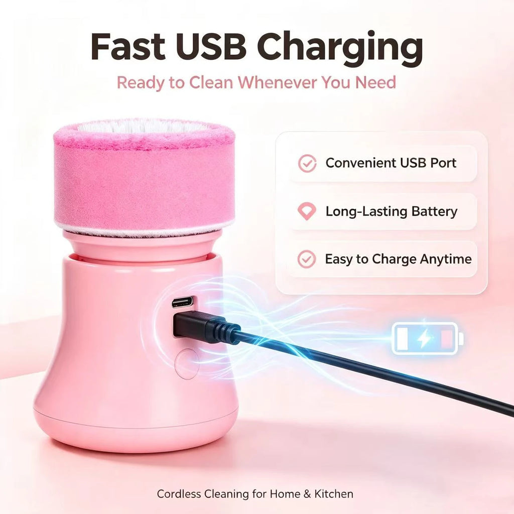 Wireless Electric Spin Scrubber Power Cleaning Brush For Kitchen Bathroom Car Tiles Multi Function Portable Scrub Tool Quake