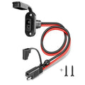 2 Types Optional Weatherproof 12AWG Sidewall Port Socket, Panel‑mount SAE Connector Cable for Solar Generator Motorcycle Battery Quake type1 With fuse 0.5M