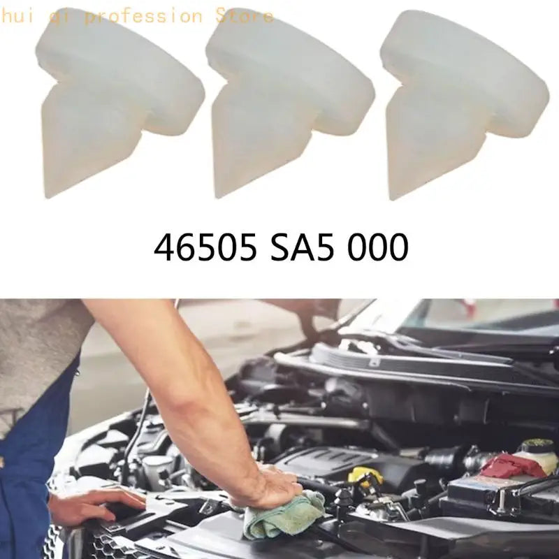 White Plastic Stop Pad Replacement Set, Round Cap Push-In Parts for Brake Use and Vehicle Interior Repair Work 46505-SA5-000 Quake